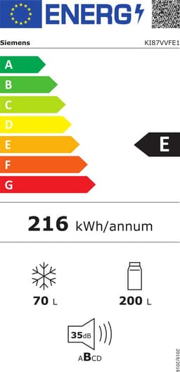Siemens KI87VVFE1 | Inbouw koelvriescombinatie | 178 cm | Deur op deur — thumbnail 2