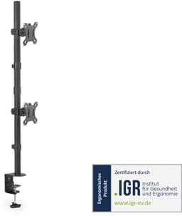 Digitus Bureau Monitorhouder 2X Lcd-Arm Tot 32 Inch, Maximaal 8 Kg Zwart — thumbnail 2