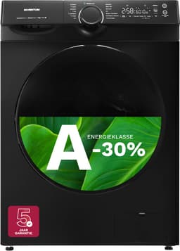 Inventum VWM8030B - Wasmachine - 8kg - 14 programma's - 1400 toeren - Energieklasse A-30% - Steam Clean - Stil: 72 dB - Zwart — thumbnail 1