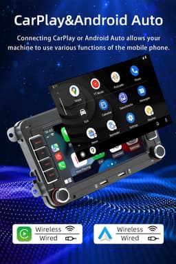 Android 13 autoradio met CarPlay, 2-DIN radio met 7-inch scherm, navigatiesysteem, met Bluetooth/USB/FM/RDS, ondersteuning voor Mirror Link (1+32G) — thumbnail 2