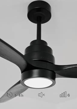 CREATE - Plafondventilator 40W silent 100% hout - Zwart - Ø112cm - Met licht - WIFI + Afstandsbediening - WIND STYLANCE — thumbnail 5