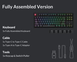 Keychron C3 Pro - Mechanisch Toetsenbord - US Qwerty - 80% - Bruine Schakelaar - Zwart — thumbnail 3
