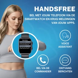 Cinturio Commander Smartwatch - Zwart - Omoled Scherm - Voor heren en voor dames — thumbnail 2