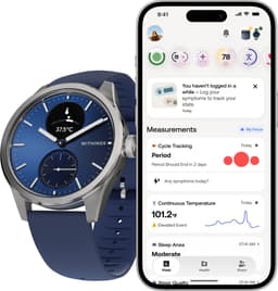 Withings ScanWatch 2 - 42 mm Hybride Smartwatch – ECG, AFib Detectie, SpO₂ Meter, Hartslagmeter, Slaaptracker, Menstruatiecyclus Tracking, 24/7 Temperatuurmeting, 35 Dagen Batterij, Saffierglas, 5 ATM Waterdicht — thumbnail 4