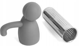 Silicone theelepel met RVS filter, theefilter in de vorm van een mannetje — thumbnail 2