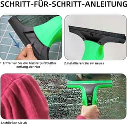 Geschikt voor Kärcher raamstofzuiger accessoires WV1 WV2 WV5 vervangingsonderdelen, 3 accessoire microvezel dweilhoezen + 2 rubberen liptrekkers, Kärcher reinigingsvervanglip vervangingsonderdelen — thumbnail 5