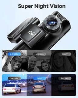 Dashcam voor auto voor en achter – Dual dashcam – Voor- en achtercamera – Autocamera – Full HD dashcam – Dashcam met nachtzicht – Dashcam met bewegingssensor – Groothoeklens – Parkeermodus – Loop recording – Dashcam met SD-kaart — thumbnail 5