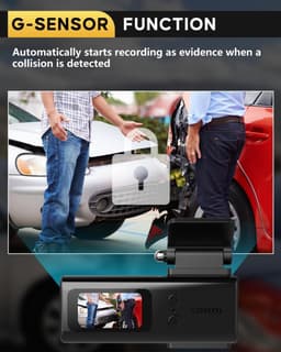 Lexium Dashcam - Daschcams - Auto - Camera - Vooruit - Achteruit - Video - Autobeveiliging - Parkeerbeveiliging - Recording - Dag en Nacht - Schadepreventie — thumbnail 2