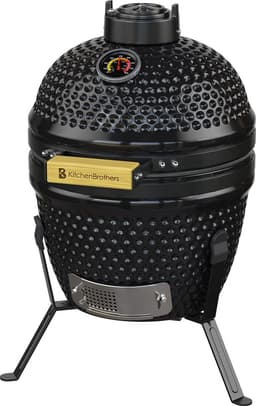 KitchenBrothers Kamado BBQ - 13 Inch Houtskool Barbecue - 27⌀ cm - PFAS-vrij - Egg BBQ - Vaderdag Cadeau - Zwart — thumbnail 1