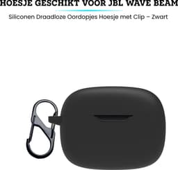 Somstyle Hoesje met Clip Geschikt voor JBL Wave Beam / Beam 2 / Wave 200TWS - Siliconen Case Cover voor Draadloze Oordopjes - Zwart — thumbnail 4