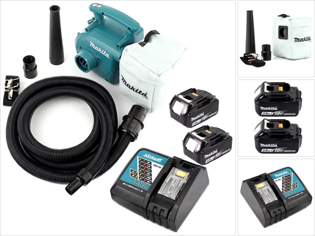 Makita DVC 350 RF snoerloze stofzuiger 18V + 2x oplaadbare accu 3.0Ah + lader — afbeelding 1