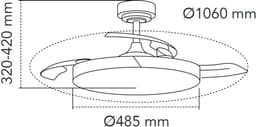 CristalRecord - Plafondventilator Ecoro Ø 106 cm hout zwart — thumbnail 4
