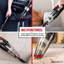 BELLAVITA ® Kruimelzuiger - Kruimeldief - 2026 Model - Handstofzuiger - Snoerloos - Kruimelzuiger Nat & Droog - 3 Opzetstukken - HEPA Filter - LED Verlichting - Extra Krachtig - Auto - Stofzuiger — thumbnail 3