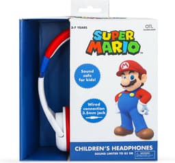 Super Mario - kinderkoptelefoon met volumebegrenzing - verstelbaar - comfortabel (wit/rood) — thumbnail 4