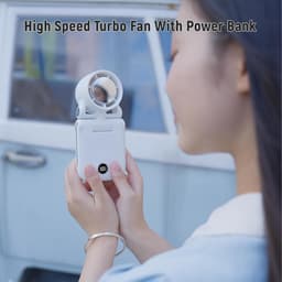 Mini draagbare, handzame, oplaadbare handventilator met LED-display, werkt op hoge snelheid, turbo en batterijen, 100 snelheden, kleine ventilator voor op reis/buiten/concerten/wimpers/make-up (update blauw) — thumbnail 3