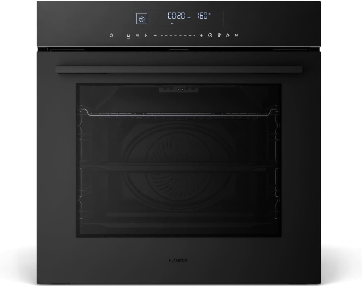 Klarstein Inbouwoven Velaire 74 liter elektrische oven, 13 standen, touchbediening, energieklasse A+, geëmailleerde binnenkant, driedubbele beglazing, geïntegreerde enkele oven, 60 cm, mat en glazen design, zwart - voor Keuken — afbeelding 1