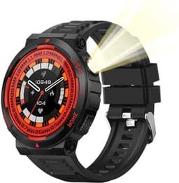 Pro-Care Excellent Quality® Smartwatch 1.53 inch Smartwatch Dames Heren - Android en iOS - IP68 - LED Zaklamp - Bluetooth Bellen - Hartslag & Slaap Monitor - Bloeddruk & Bloedzuurstofmeting - Multiple 100+ Sport Modi - Smartwatches - Zwart Rood — thumbnail 1