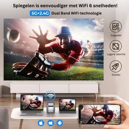 DailySupplies® Mini Beamer - Projector met Wifi - Bluetooth — thumbnail 3