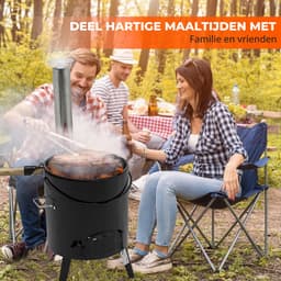Muntel® Goulashketel - Goulashpot - Geëmailleerd - Kookpot - Scheplepel - 14 liter - Met Deksel - 92 x 35 x 45 cm - Zwart — thumbnail 5