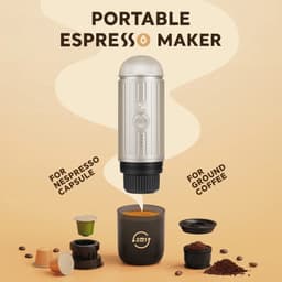 Espressomachine Draagbaar - Elektrisch Koffiezetapparaat - Capsule Koffiemachine - 19 Bar Druk - Compact - Reiscup - Draagbaar Koffiezetapparaat - Koffiezetapparaat - Koffie To Go - Automatische Verhitting - USB - Lichtgrijs — thumbnail 2