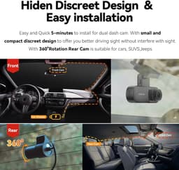Dashcam voor Auto - Dashcams - met GPS - Wifi - FullHD video - 1600P HD - Super compact - Zwart — thumbnail 5
