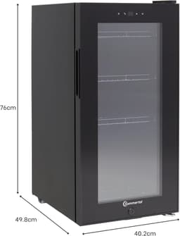 Sommertal koelkast Stille drankkoelkast met led, touchscreen en slot Kleine flessenkoelkast zwart [Energieklasse F] — thumbnail 3