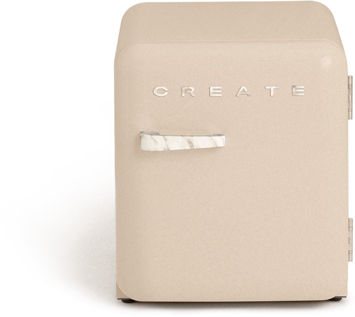 CREATE - Koelkast in retrostijl - Zand - Handvat Marmer - FRIDGE RETRO 48L — afbeelding 1