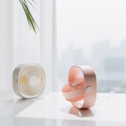 USB Tafelventilator - USB Ventilator - Mini Ventilator - Compact - 3 Windstanden - Roze — thumbnail 2