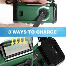 YONO Noodradio Solar Opwindbaar - Batterij Oplaadbaar 20.000mAh - Powerbank Zonneenergie - Draagbare Radio - Zaklamp - Survival Noodpakket — thumbnail 3