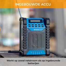 Denver Bouwradio - Bluetooth - met Accu - AUX - FM - USB-C - Spatwaterdicht - WRB60 — thumbnail 5