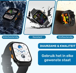 ISHIVA® AMOLED Smartwatch - Smartwatch Dames - Smartwatch Heren - Smartwatch Android - Stappenteller - Slaapmonitor - Hartslagmonitor - 2 jaar Garantie - Zwart — thumbnail 4