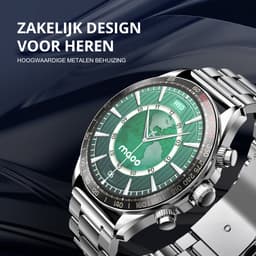 Maoo Titan AMOLED Smartwatch Heren - Stainless Steel en 2 TPU bandjes - Stappenteller - Hartslagmeter - Slaapmonitor - Multisport - Geschikt voor Android en iOS - Zilver — thumbnail 2