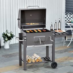 Outsunny Grillwagen houtskoolgrill houtskoolgrill BBQ-grill staande grill tuingrill roestvrij staal 846-013 — thumbnail 3