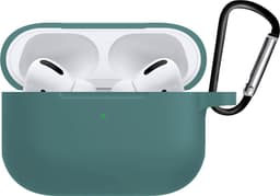 Case - Geschikt voor Apple AirPods Pro 2 - Siliconen Hoes met Clip - Silicone Hoesje Cover - Donkergroen — thumbnail 3