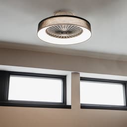 QAZQA emily - LED Plafondventilator met Verlichting | Lamp en Afstandsbediening - 1 lichts - Ø 47 cm - Zwart - Woonkamer | Slaapkamer | Keuken — thumbnail 5