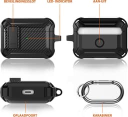 YONO Hoesje geschikt voor Airpods Pro 2 -1 - Case - Lock - Carbon Look — thumbnail 5