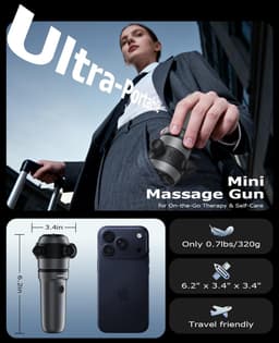 Massage Gun Mini – Draadloos Massageapparaat – Lichtgewicht & Draagbaar – Deep Tissue – Automatische Uitschakeling — thumbnail 2