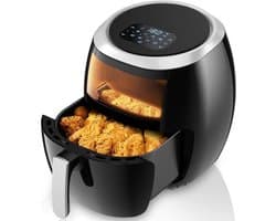 Heteluchtfriteuse - 8 Liter Capaciteit - LED-Touchscreen - 8 Programma's - Olievrij Koken - Met Observatievenster