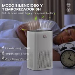 Luchtreiniger - Air cleaner - Airpurifier - Air purifier met HEPA CADR Filter - 225m ³/u tot 24 m² - LED-display - ABS en PP - ≤ 60dB - 25W - Wit — thumbnail 2