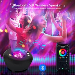Sterrenlichtprojector voor slaapkamer met 33 verlichting, Aurora-projector met Bluetooth 5.0-luidspreker, Smart APP, 8 witte geluiden nachtlampje met IR-afstandsbediening — thumbnail 4