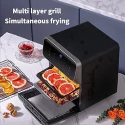 Heteluchtfriteuse – Airfryer - Airfryer Oven - 10L - 1350W - 360° Circulatie - 80°C tot 230°C - Airfryer Zonder Olie - Touchscreen - Kijkvenster - Automatisch Uitschakelen - Zwart — thumbnail 4
