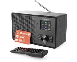 Internetradio Wifi | DAB Plus Radio Bluetooth | Compacte Internetradio Klein | Keukenradio DAB met Podcast | Digitale Radio FM met Afstandsbediening, EQ & Dimbaar Kleurenscherm
