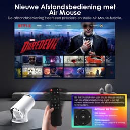 Draagbare Beamer 20000 Lumen - Full HD 1920x1080 Resolutie - Android 11 Systeem - LED Projector - Voor Thuisbioscoop En Entertainment — thumbnail 2