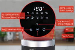 Heteluchtfriteuse Glas - Airfryer Frituurpan - Gezond Koken - 4.5 Liter Inhoud - 800g Friet - Zwart — thumbnail 3