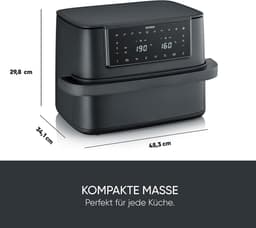 Heteluchtfriteuse - Airfryer Frituurpan - Gezond Koken - Dubbele Mand Flex Zone - 9 Liter - Zwart — thumbnail 2