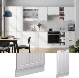 Vaatwasserfrontpaneel - Keukenfront Paneel - Keuken Inbouwen - Soft-close Scharnieren - 45 cm Breed - Wit Landhuis — thumbnail 3