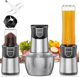 Elektrische Hakmolen - Keukenmachine Multihakker - Eten Bereiden - 3-in-1 Functionaliteit - 2 Liter Kom - Zilver — thumbnail 1