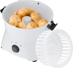 Elektrische Aardappelschilmachine - Groenteschiller Keukenmachine - Snel Groenten Schillen - Robuust Roestvrij Staal - 0.8 kg Capaciteit - Wit — thumbnail 4