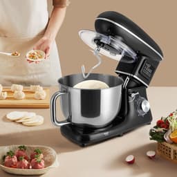 Keukenmachine - Deegmachine Mixer - Bakken En Koken - Lcd Display Timer - 6.2 Liter Kom - Zwart — thumbnail 2