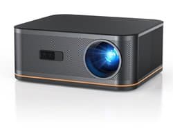 SnelShoppen - 4K Ultra HD Projector met 1500 ANSI, Autofocus, Keystone, WiFi 6 & Bluetooth 5.2, 300” Scherm, 50% Zoom, Compatibel met Mobiel/TV-Stick/
